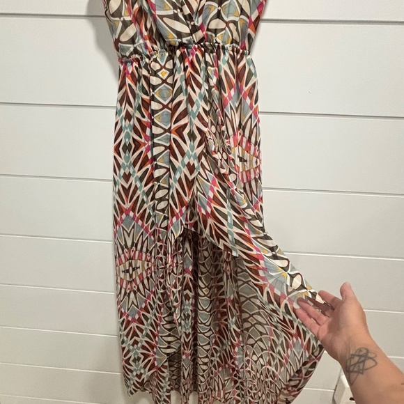 Romeo and Juliet Couture Geo Pattern hi-low dress side M - Picture 5 of 15